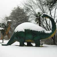 雪の恐竜広場​の画像