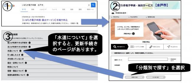 申請ページまでの案内