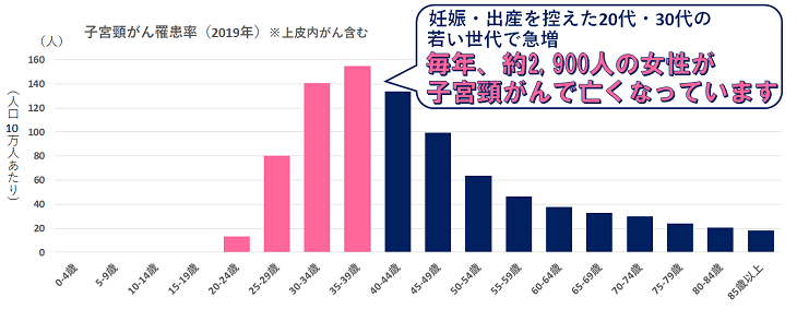 子宮頸がん罹患率グラフ