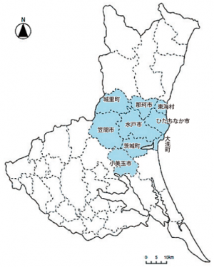 県央地域の地図