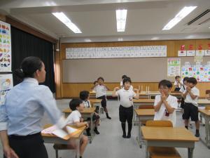 柳河小学校での授業の様子