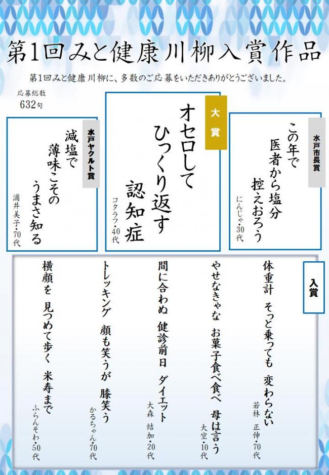 第1回みと健康川柳入賞作品