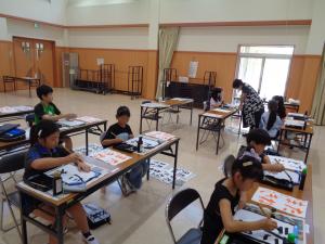 書道教室斜めから