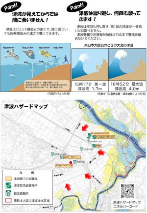 津波ハザード避難訓練チラシ裏
