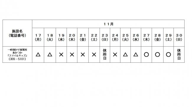 スマイル空き状況