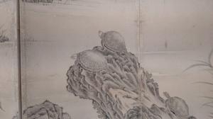 菊池東籬「群亀図」1866年(部分)