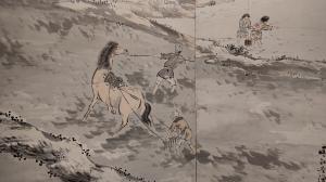 松平雪江「四季農耕図屏風」1902年(部分)