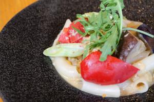 米粉ペンネの豆乳味噌クリームパスタ ~茨城の大地の恵み~