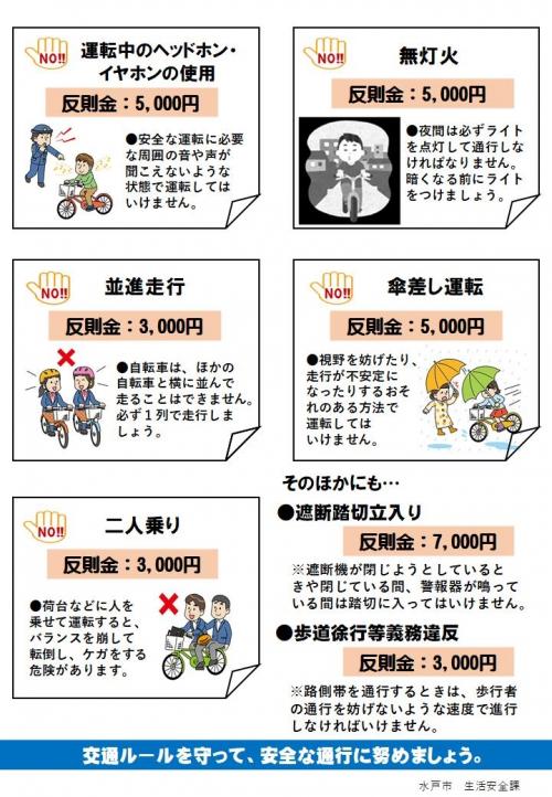 自転車の違反に反則金!