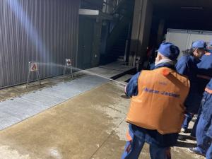 背負い式消火水のうを用いた訓練