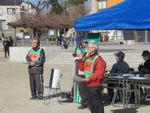 吉田地区自治実践会の山崎会長のあいさつ