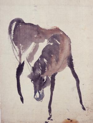 林十江筆「十二支図 馬(午)」(部分)(個人蔵・当館寄託)