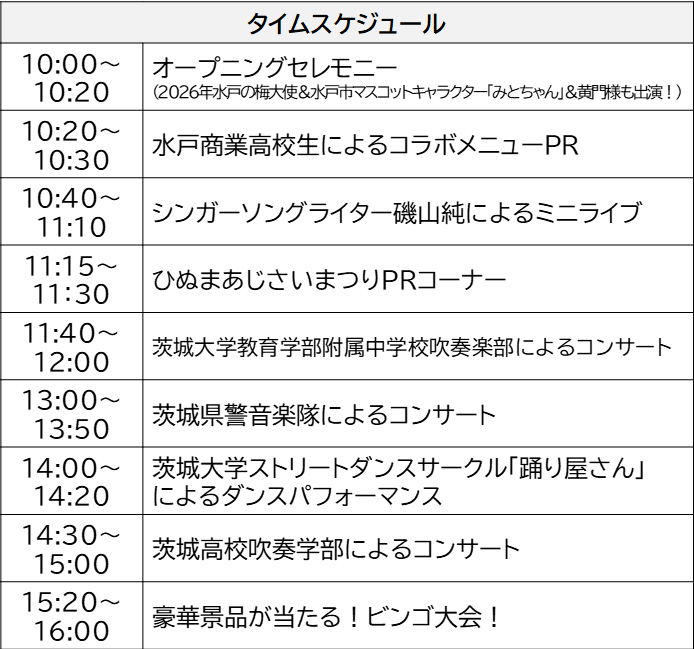 タイムスケジュール
