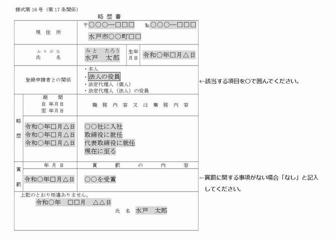 略歴書の画像