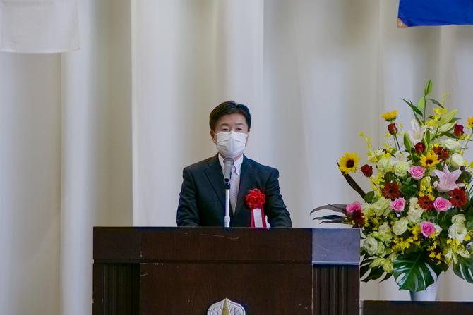 主催者あいさつ　水戸市長　高橋　靖　の写真