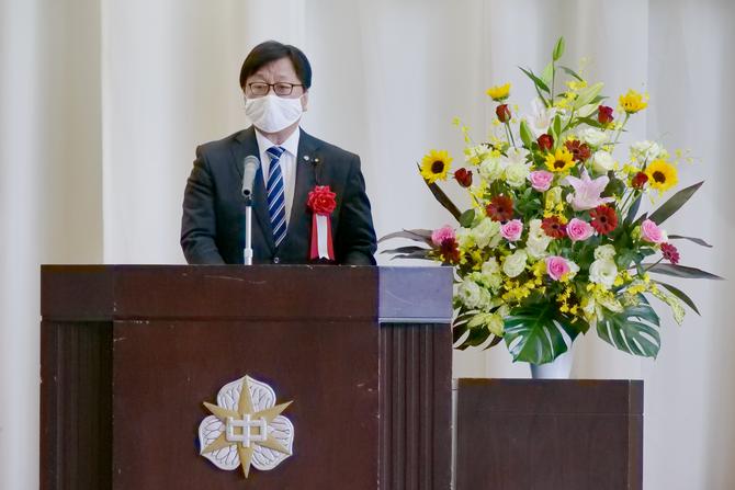 来賓あいさつ　水戸市議会議長　須田浩和様　の写真