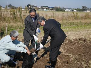 瓦に使用する水戸の土採取の画像