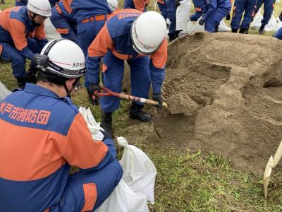 水防工法技術訓練の写真