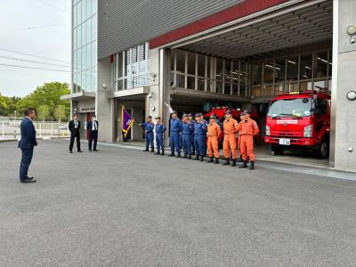 水戸市消防局出発式の様子