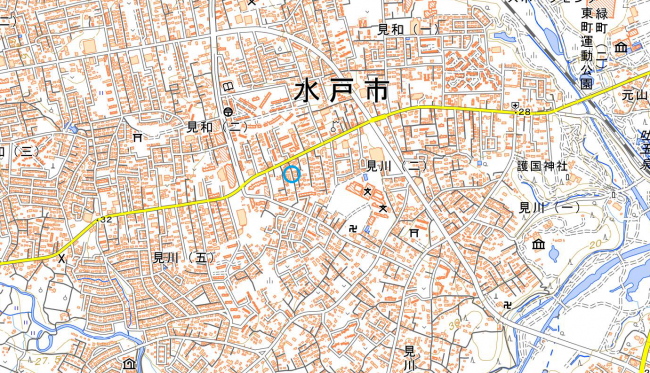 見川２丁目漏水箇所図